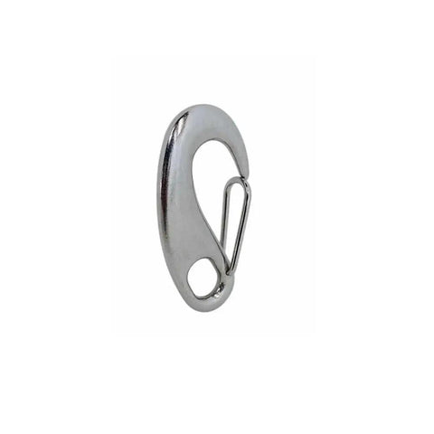 Gate snap hook, 3-3/4 inch, marine-grade stainless steel (T316), silver, for rigging and sailing.