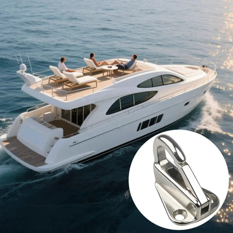 Boat snap hooks, 304 stainless steel marine-grade, set of 6 with secure locking; inset close-up of the hook.