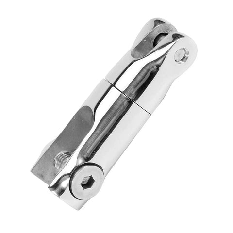 Close-up of stainless steel swivel anchor connector for 6–8 mm chain, marine grade 316