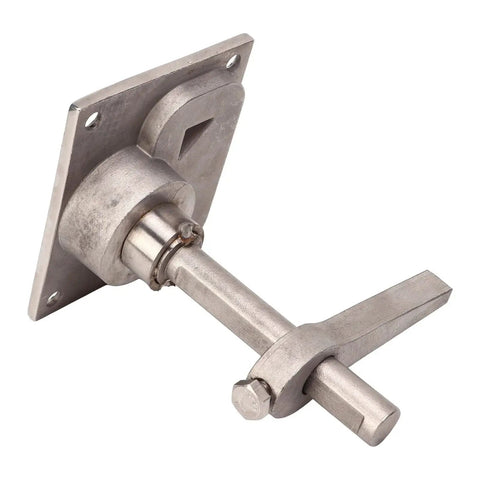 Boat cam latch flush pull hatch latch, 316 stainless steel, lift handle, side view, square mounting plate