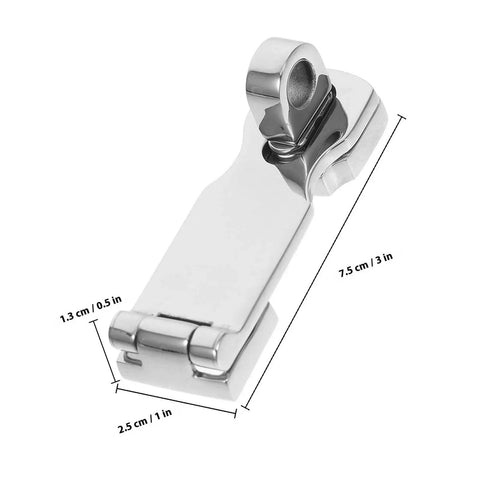 Ipetboom marine-grade stainless steel boat door latch with swivel padlock eye, 75x25mm.