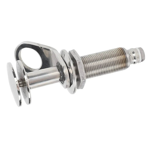 Side view of ShanQuilyx mud guard cleat, marine-grade 304 stainless steel with retractable pop-out design for boats.