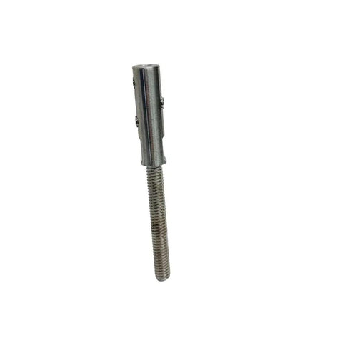 Set Screw Stud For 3 Sixteenth Cable Wire Marine Grade Stainless Steel Four Inch side view showing threaded end.