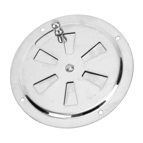 Round stainless steel vent grille with adjustable slotted louvers, 4-inch diameter for marine use