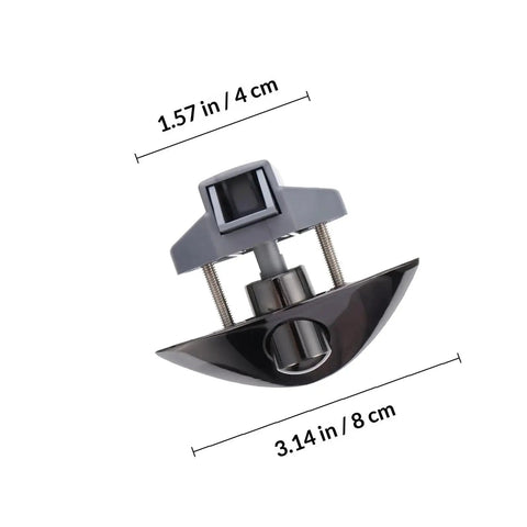 Front view of Ciieeo zinc alloy button lock for cabinet drawer, gunmetal finish, press-release mechanism