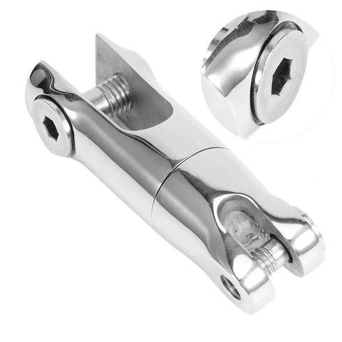 Close-up of stainless steel anchor rotating connector with joint deck hardware, chrome finish for 6–8 mm boat anchor chain.