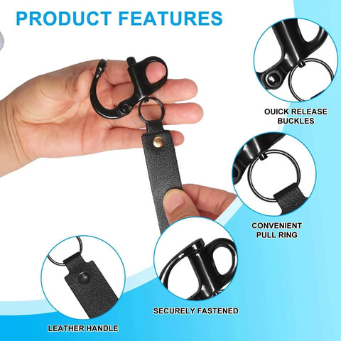 Mask Quick Release Clips With Carabiner Two Pack Black For Easy Mask Removal And Secure Lanyard Attachment shown in a hand