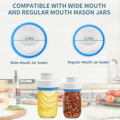 Amazon Upgraded Mason Jar Canning Sealer Kit with hoses, white; two sealers for wide- and regular-mouth jars.