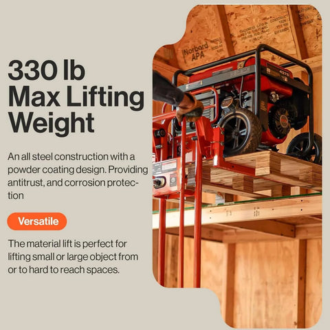 Material Lift Stacker 330 Lb Capacity With 40 Inch Lift Height 8 Inch Wheels Pallet Truck Dolly Swivel Casters Patented in use