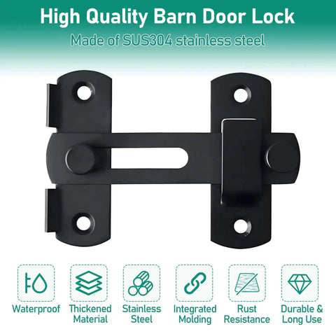 Beefy 4 Inch Heavy Duty Flip Latch Gate Latches For Barn Wood Fence And Sliding French Doors Matte Black SUS304 Stainless Steel