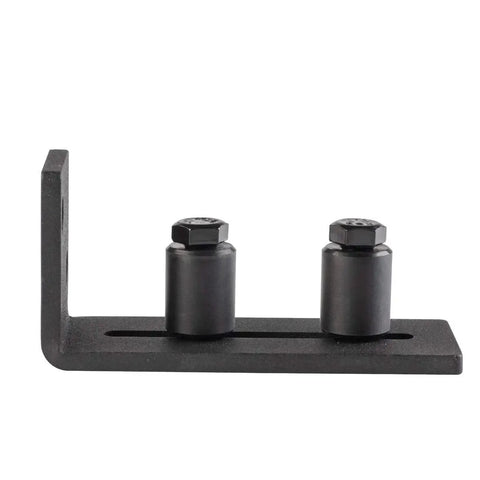 Matte Black Adjustable Barn Door Floor Guide Roller With Wall Mount, Guard Against Door Sway And Floor Damage, Carbon Steel