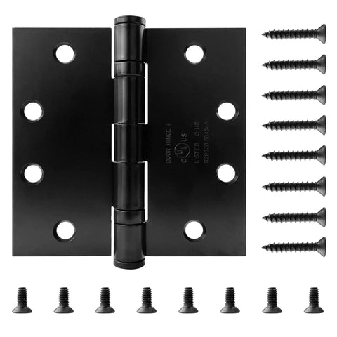 Three Pack 4.5 Inch by 4.5 Inch Commercial Grade Ball Bearing Door Hinges With Non Removable Pin UL Listed And 3 Hour Fire Rated