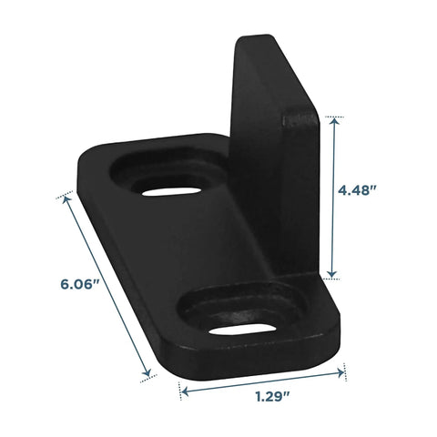 Interior Sliding Barn Door Hardware Double Floor Guide One And Three Quarters Inches Matte Black for door kits, side view