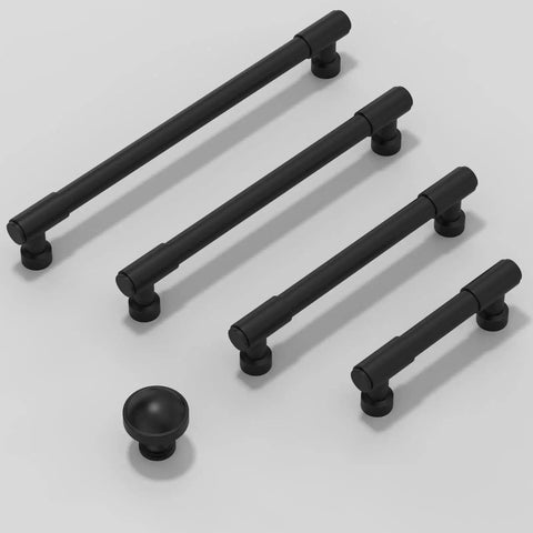 10 Pack Matte Black Kitchen Cabinet Knobs 1 1/5 Inch 30mm Drawer Hardware