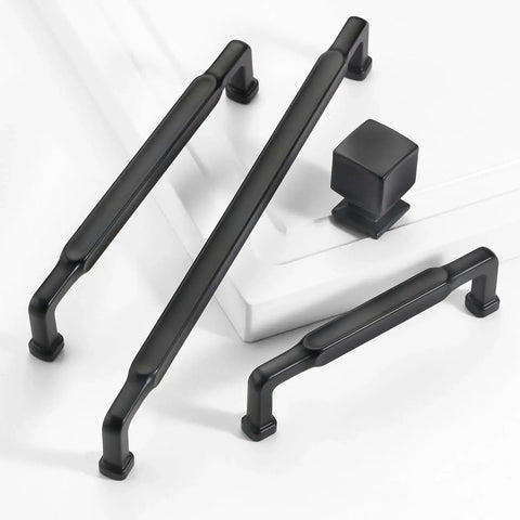 10 Pack Matte Black Cabinet Pulls With 5 Inch Center To Center Measurement Solid Zinc Alloy Drawer Handles For Kitchen Cabinets