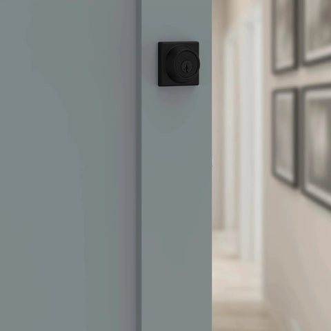 660 Deadbolt Lock Matte Black Single Cylinder With Keyed Exterior Front Entry For Exterior Doors Featuring SmartKey Rekey Security