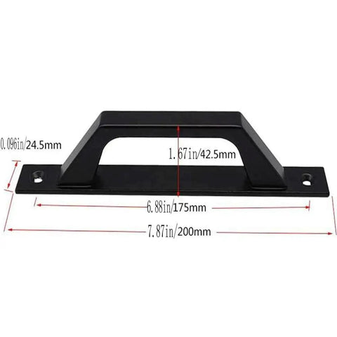 Sliding Barn Door Handle For Wooden Doors 19.6 Cm Long, Antique Two-Piece Door Pull In Matte Black Finish, carbon steel, front view