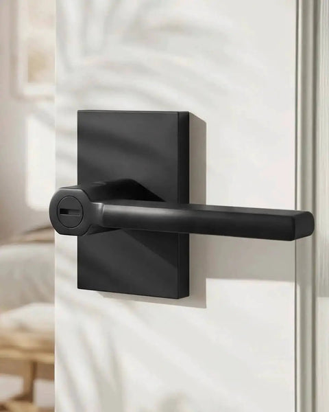 Black Door Handle Set For Interior Doors, Built To Last Heavy Duty Privacy Lever For Bedroom And Bathroom, Matte Finish