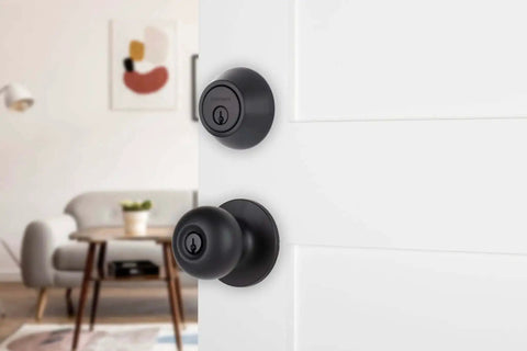 Keyed Entry Door Knob And Deadbolt Combo 3 Pack Matte Black No Brainer Install With Keyed Alike Lock Set For Front Back And Side Exterior Doors Pick Resistant Heavy Duty Security