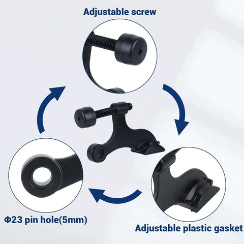 Matte Black Hinge Pin Door Stopper Set 12 Pack Heavy Duty Adjustable Door Stops with Cushioned Plastic Bumper Tips