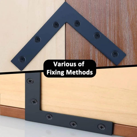 ✝️ L Brace, 120x120mm / 5" x 5" Metal L Mending Plate L Flat Plate Bracket Stainless Steel Right Angle Corner Brace for Wood Matte Black (6 PCS ) installed on wood surfaces