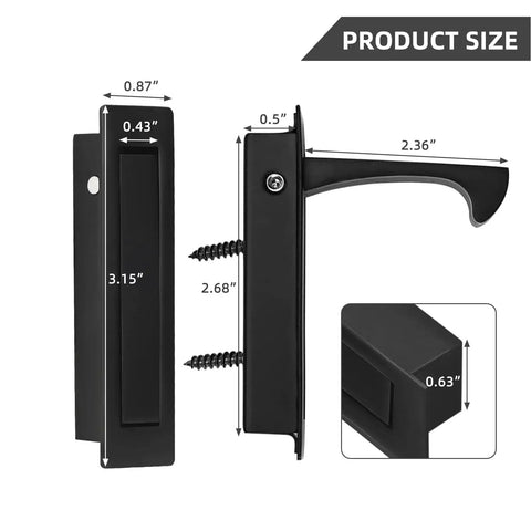 Pocket Door Handles And Edge Pulls In Matte Black Finish 6 Inch Long Flush Recessed Finger Pulls For Closet Sliding And Barn Doors Durable Stainless Steel Construction Rust Resistant Easy To Install dimensions and details