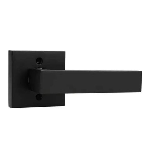 Matte Black Square Dummy Door Levers 4 Pack For French Doors And Closet Hardware Non Turning Exposed Screws Heavy Duty Zinc Alloy