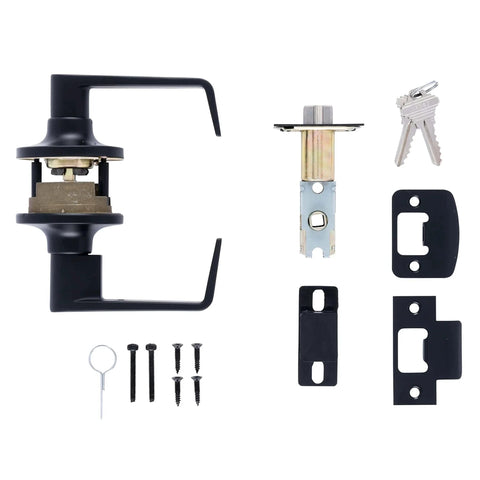 Brinks Commercial 4 Pack Light Duty Keyed Door Entry Storeroom Lever Matte Black Reversible ANSI Grade 2 ADA parts
