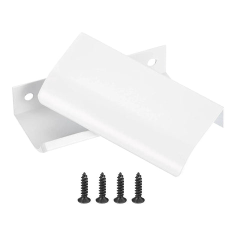 10 Pack Edge Drawer Pulls For Cabinets Matte White Aluminum Finger Pulls With 64mm Hole Centers and mounting screws