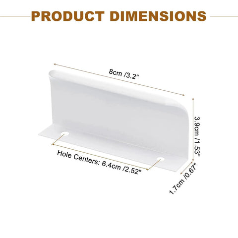 Product dimensions of 10 Pack Edge Drawer Pulls For Cabinets Matte White Aluminum Finger Pulls With 64mm Hole Centers and 3.2 Inch Length