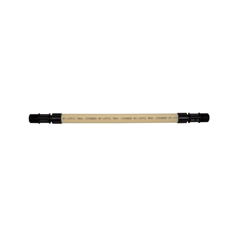 MCCP205 Pump Tubes Assembly, Package of 5, shown from a side view with Santoprene tube and black end fittings