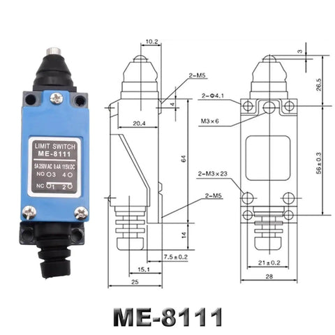 Momentary Limit Switch For Industrial Machinery 5A 220V Sealed Rotary Roller Lever Switch Pack Of 2 ME 8111 blueprint