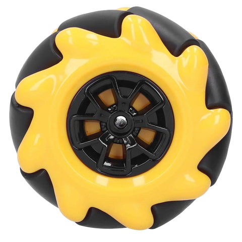 Mecanum Wheel 60mm, OmniDirectional Smart Robot Car Parts with black and yellow design for DIY Toy Components