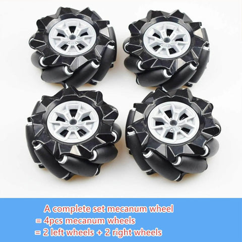 Mecanum Wheel 4WD Metal Robot Car Chassis Learning Kit with DC Encoder Motors featuring 97mm omnidirectional wheels set of 4.