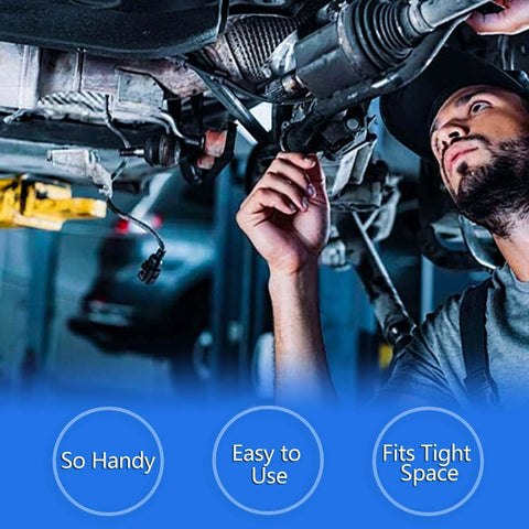 Mechanic using Grease Gun Needle Tip Kit - Bent & Straight Nozzles, designed for tight, hard-to-reach areas under a vehicle.