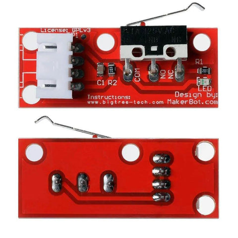 Ten Pack Mechanical End Stop Limit Switches For RAMPS 1 4 And 3D Printers With 22AWG Cable circuit board front view
