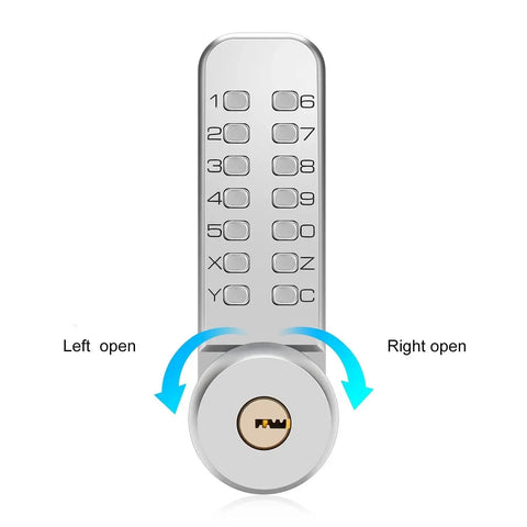 Front view of Mechanical Keyless Door Lock No Power Required With Handle Dual Use Password And Key Waterproof Anti Theft Easy To Install