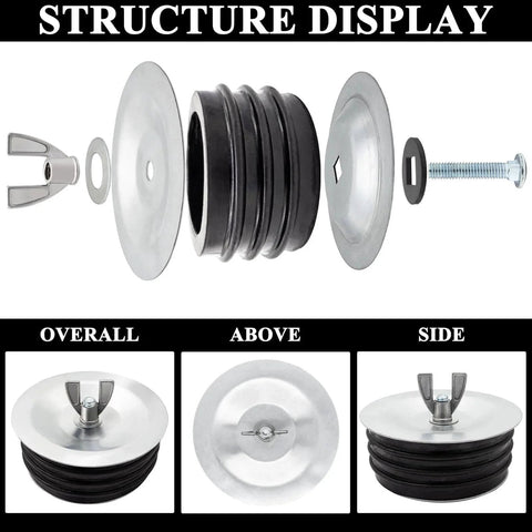 Steel Mechanical Test Plug For Sewer Cleanouts 4 Inch Heavy Duty Pipe Expansion Plug With Galvanized Screw
