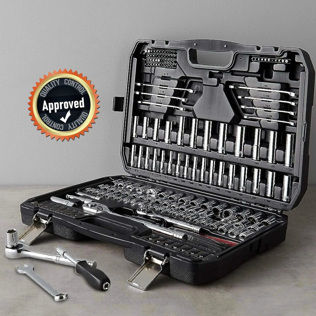 Mechtec Socket Set 201-piece mechanic socket set with case, SAE & met...