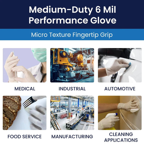 Various uses for Powder Free 6 Mil Latex Gloves With Textured Grip For Medical Dental Use 1000 including medical and industrial.