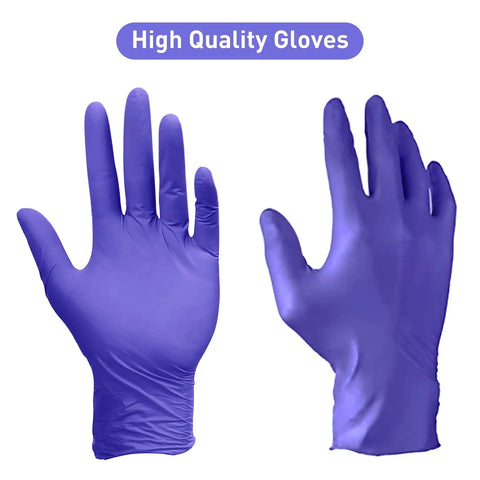 Heavy Duty Nitrile Gloves Disposable Powder Free Latex Free Rubber Free Ultra Strong For Food Handling Medium Size