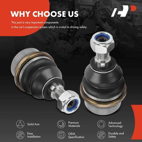 Two Piece Front And Rear Outer Ball Joint Set For Mercedes-Benz E Class And CLS Series 2003 2011 components displayed.