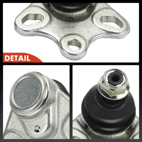 Close-up of Front Lower Ball Joint Pair for Mercedes W245 B200 2006-2011, showing metal construction and installation detail.