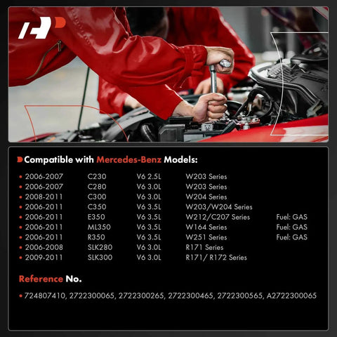 Mechanic installing Direct Fit Mercedes Brake Vacuum Pump For C230 C280 C300 C350 E350 ML350 R350 SLK280 SLK300 V6 engines