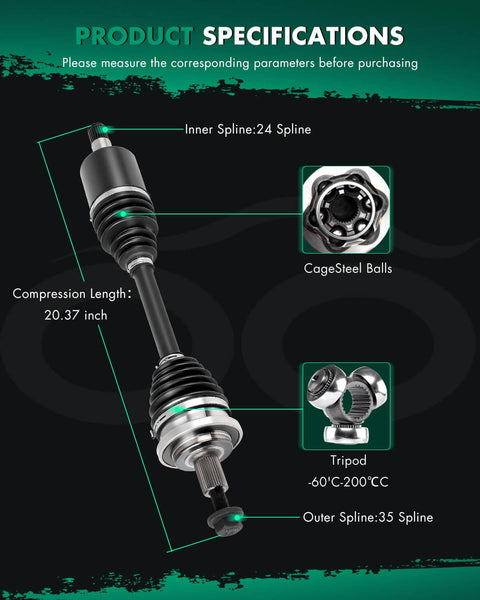 Front Right CV Axle Drive Shaft For Mercedes-Benz E Class 2004-2009 AWD 4Matic Replacement, product specifications shown
