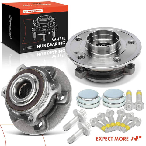 Two Front Or Rear Wheel Bearing And Hub Assembly Set For Mercedes Benz CLA 250 CLA 35 AMG CLA 45 AMG GLA 250 GLA 35 AMG GLA 45 AMG A 220 A 35 AMG GLB 250 GLB 35 AMG OEM Quality Replacement, product parts displayed