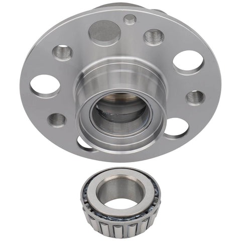 Pair Front Wheel Hub And Bearing Kit For Mercedes Benz Sl65 Amg Sl63 Amg Sl600 Sl550 Sl55 Amg Sl500 E550 E55 Amg E500 E350 E320 Cls63 Amg Cls550 Cls55 Amg Cls500 Replacement Part 230330 Bolt On Easy Install OEM Grade, showing front view of metal hub and separate bearing