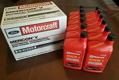 Mercon V Automatic Transmission Fluid For Smooth Shifts And Long Haul Reliability, Case of 12 Quarts, Premium ATF Lubricant Bottles