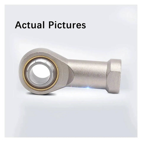 Side view of Built Tough Ball Bearing Rod End Joint With Internal Thread Metric Female Cylinder Fisheye Connector for M4 M5 M6.