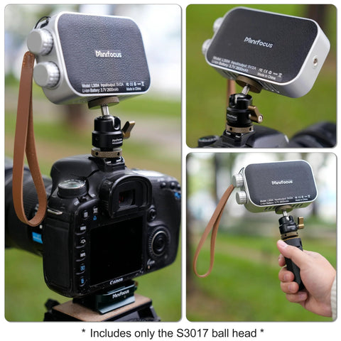 Metal Ball Head For Tripods And Mounts With 360 Degree Swivel And 125 Degree Tilt One Quarter Inch Cold Shoe Adapter